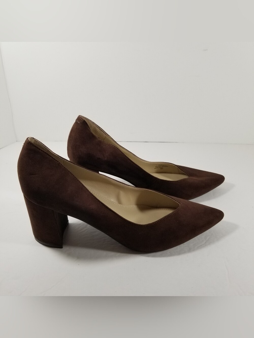 Marc Fisher Zala Heels Women's 9.5M Brown Suede Leather Pointed Toe Shoes